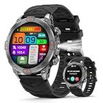 Smart Watch for Men Women with LED Flashlight, 1.43" AMOLED Display, Outdoor Smartwatch with Compass /Altitude/ Air pressure, Waterproof Fitness Tracker with Heart Rate Sleep Monitor for iOS Android