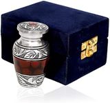 hlc Lovely Small Keepsake Urn Qnty 1 - Keepsake Urn for Human Ashes with 1 Velvet Box Bag-Mini Keepsake Urn -Red Brass Mini Memorial Affordable Keepsake Urn (3 cu.in)