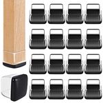 24 PCS Chair Leg Sliders for Carpet, Square Chair Glides, Furniture Leg Protectors Caps, Carpet Protectors Table Feet Covers Cups, Teflon Furniture Pads Sliders No Scratches (Fit 1.1" - 1.45", Clear)