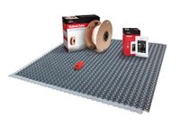 Nuheat N1C050-H-KIT 50 sq ft Home Comfort Floor Heat Kit with Home Thermostat, Heat Membrane, Heat Cable, Install Pro Alarm Fault Indicator