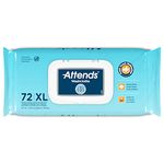 Attends Pre-moistened Adult Washcloths 72 Count (Large 8.7 X 12.6) (3 pack)