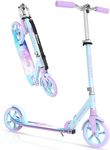 BELEEV 2 Wheel Scooters for Kids Ages 6+, 200mm Big Wheels Scooter for Adults Teens, 4 Adjustable Handlebar, Front Suspension, Lightweight Folding Kick Scooter with Carry Strap, up to 100Kg