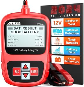 ANCEL BST200 Car Battery Tester 12V 100-1100 CCA Automotive Bad Cell Load Test Tool Digital Analyzer Tester for Car Truck Motorcycle SUV Boat and More