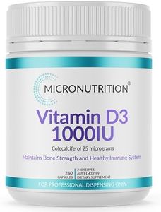 MICRONUTRITION Vitamin D3 1000IU (240 Capsules) - One-a-Day Supplement for Vitamin D Deficiency, Colecalciferol 25 Micrograms