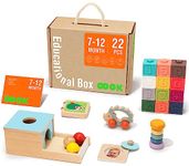 TOOKYLAND Early Learning Toy Bundle - 6 in 1 Box Educational Montessori Play Set; Wooden Baby Toys 7-12 Months Old