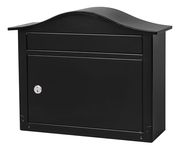 Saratoga Locking Wall Mount Mailbox, Letterbox, Postbox, Black