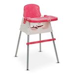 LuvLap 4 in 1 Convertible Baby High Chair with footrest, Convertible to High Chair, Low Chair, & Booster Seat,Certified as per European Standard,Essential for Baby Feeding (Red)