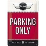 Nostalgic-Art Retro Tin Sign – Mini – Parking Only Red – Gift idea for Cooper fans, Metal Plaque, 20 x 30 cm