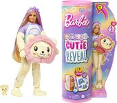 Barbie Cutie Reveal Doll & Accessories, Lion Plush Costume & 10 Surprises Including Color Change, “Hope” Cozy Cute Tees, HKR06