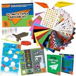 The Ultimate Paper Airplane Kit - Includes 110 Pieces + Airplane Games & Activities - Paper Airplane Book for Kids 6-8 - Paper Craft Kits for Boys 8-12 & 8-10 + Launcher & Toss Target - Origami