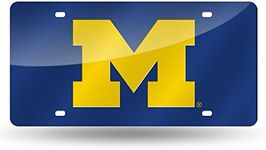 Rico Industries NCAA Michigan Wolverines Laser Inlaid Metal License Plate Tag , 6 x 12-inches