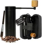 Manual Coffee Grinder | Coffee Gift Set | 6 Star Conical Burr Coffee Grinder with Adjustable Settings | Coffee Bean Grinder with Travel Case | Portable Hand Coffee Grinder