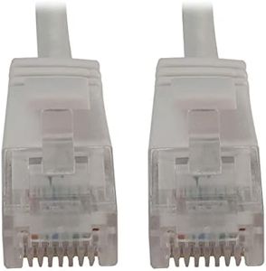 Tripp Lite Cat6a 10G Ethernet Cable, Snagless Molded Slim UTP Network Patch Cable (RJ45 M/M), White, 7 Feet / 2.1 Meters, Manufacturer's Warranty (N261-S07-WH)