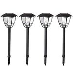 Maggift Vintage Solar Pathway Lights LED Bulbs Solar Powered Garden Walkway Lights for Outdoor Lawn, Patio, Yard, Walkway, Driveway (4 Pack, 15 Lumen)