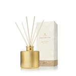 Thymes Petite Gold Frasier Fir Diffuser - Home Fragrance Diffuser Set Includes Reed Diffuser Sticks, Fragrance Oil, and Glass Bottle Oil Diffuser - Gold Home Decor - 4 fl oz