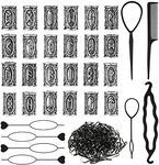 24 Piece Norse Vikings Runes Hair Beard Beads for Bracelets Necklace Accessories DIY Includes 7 Pieces Pull Hair Pin Quick Beader Hair Tool and Black Rubber Bands for Women Men