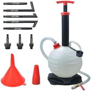 LainKeen 6L High-Capacity Hand Manual Car Transmission Fluid Oil Transfer Pump Refilling Tool Kit Transmission Fluid Pump System Auto Transmission Fluid Oil Filler Change Tool Set with 8 ATF Adapters