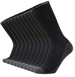 SoxDaddy Men's 10Pack Athletic Casual Socks Cotton Heavy Cushion Crew Socks (US 10-13/shoe size 6-12,Black2)