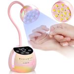 Makartt UV LED Flash Cure Nail Lamp - Gooseneck UV Lamp for Gel Nails Cherie Cordless USB, Professional Nail Dryer with 4 Times & Auto Sensor for Fast Flash Curing Polish Nail Art in Glazed Pink