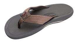 Rainbow Sandals Men's Mariner Orthopedic Rubber Foot Bed w/Arch Support, Dark Brown, Men's 9 D(M) US