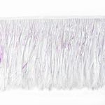 Yalulu 10 Meters Sequins Fringe Trim, Tinsel Fringe Trim, Metallic Lace Tassel Fringe Trimming for DIY Clothing Latin Decoration (White-AB)