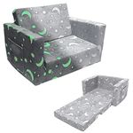 Truwelby Kids Sofa, Glow in The Dark Toddler Chairs Children's 2 in 1 Convertible Sofa to Lounger - Extra Soft Flip Open Chair & Sleeper, Kids Couch for Kids Girls Boys