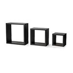 Melannco Square Wood Shelves, Set of 3, Espresso