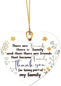 Best Friends Gifts for Women Christmas Keepsake Ornament Gifts for Best Friend Birthday Gifts for Women Heart Friendship Ornament for Women BFF Hanging Thank You for Being Part of My Family Ornament