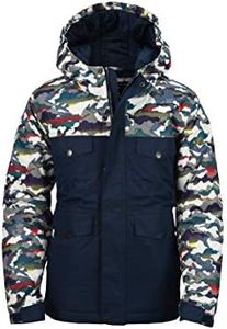 Arctix Kids Slalom Insulated Winter Jacket, White Multi Camo, Large