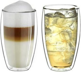 Bicchiere thermos a doppia parete 400ml DG-SH, bicchiere grande a doppia parete in vetro borosilicato, bicchieri a doppia parete per caffè, tè, latte Set 11: 2x 400ml Sh 2 pezzi (confezione da 1)
