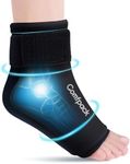 Comfpack Ankle Ice Pack Wrap for Swelling, Foot Ice Pack Flexible Hot Cold Compression Therapy Ice Sock for Achilles Tendonitis, Plantar Fasciitis, Surgery, Sprained, Heel Pain, Black