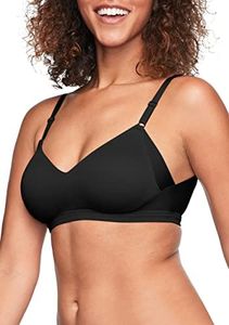 Warner's Women's No Side Effects Underarm and Back-Smoothing Comfort Wireless Lift T-Shirt Bra Rn2231a, Black, Medium