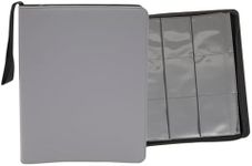 Okuna Outpost Trading Card Binder with 9-Pocket Plastic Sleeves, Zipper Organizer for 360 TCG Cards (Grey)