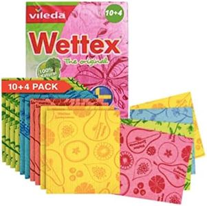 Wettex The Original 14 Pack Swedish Dishcloth for Kitchen - Eco Friendly Reusable Paper Towels - Assorted Dish Cloths for Washing Dishes