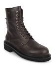 Ezok Men Leather Ankel Boots (Brown)-42