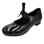 s.lemon Tap Shoe for Girls,Kids Adult Black Full Sole Lace Up Mary Jane Tip Tap Dance Shoes 37