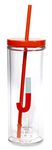 Kate Spade New York Insulated Initial Tumbler with Reusable Straw, 20 Ounce Acrylic Travel Cup with Lid, J (red)