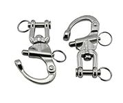 2Pcs Marine Swivel Snap Shackle， 316 Stainless Steel Quick Release Diving Clips Swivel Snap Hook for Sailboat Spinnaker Halyard Yacht (Length:70mm)