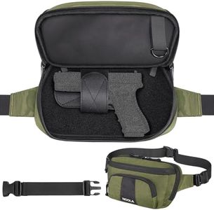 NOOLA Tactical Fanny Pack, Men's Concealed Carry Waist Bag for Women, CCW Bag with Adjustable Waist Belt, Lightweight Belt Bag, Hunting Pouch for EDC, Travel, Work, Outdoor, Army Green, Black, Fanny