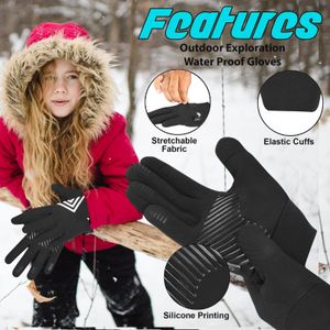 WESTWOOD FOX Kids Thermal Gloves, Black, Size M