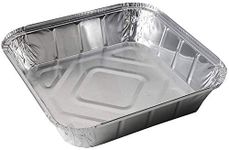 50 LARGE ALUMINIUM FOIL FOOD CONTAINERS TRAYS 9''x9"x2'' with Lids