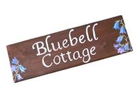 Personalised Exterior Bluebells Wooden House Name Sign, Cottage Sign, Flower Sign, Barn Sign, Farm Sign, Advertising Plaque, Wall, Business Sign, Outside, Rustic,