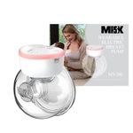 MISK Wearable Electric Breast Pump For Feeding Mothers, 4 Modes & 12 Levels, Automatic & Digital Screen, Rechargeable 1200 mAh battery, 210 ML Milk cup, Compact Portable & Skin friendly BPA Free (1 Year Warranty)