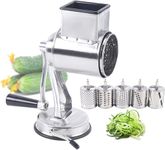 LASALE Multi-Function Stainless Steel Rotary Grater with 5 Blades Food Mill for Nuts, Cheese & Vegetables