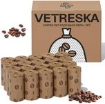 Vetreska Dog Poop Bags, Coffee Scented Waste Leak Proof, Extra Thick and Large Pet Bags for Dogs Cats - 300 Count Bags ( 20 Refill Rolls)