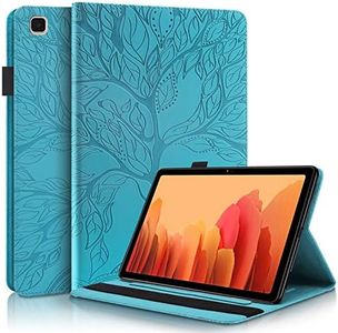 TIPOYOROO Case for Samsung Galaxy Tab A7 10.4'' 2022/2020 Lightweight PU Leather Flip Wallet Stand Cover Shell with Card Pocket Pencil Holder for Galaxy Tab A7 10.4 Inch SM-T500/503/505/507-Turquoise