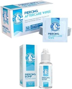 Dr. Piercing Aftercare Wipes and Bump– Piercing Aftercare | Saline Solution for Piercings - Keloid Bump Ear Piercing Cleaner – Ears Lips Belly Nose Piercing Bump - Piercing Hole Cleaner