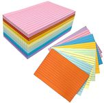 A6 Flash Cards Paper 400Pcs Revision Cards Paper Assorted Colours 14.8 * 10.5cm Index Crads Record Cards Ruled Flashcards for Office Working School Learning