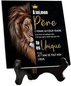 Cadeau Fete des Pere, Cadeau Anniversaire Papa - Plaque Acrylique Gravée Cadeau Anniversaire pour Papa, Cadeau Fete des Peres, pour Papa Futur Papa Nouveau Papa Grand-père Beau-père Mari