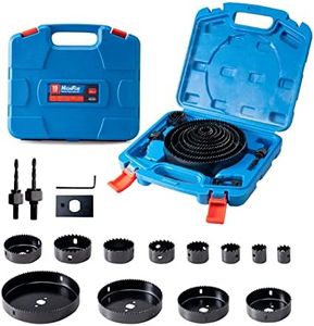 HIGHFIRE 19 PCS Hole Saw Set 3/4"-6"(19-152mm) for Soft Wood, Plywood, Drywall and PVC Board 13PCS Hole Saw Kit,2 Mandrels, 3 Drill Bits, 1 Hex Key and 1 Installation Plate